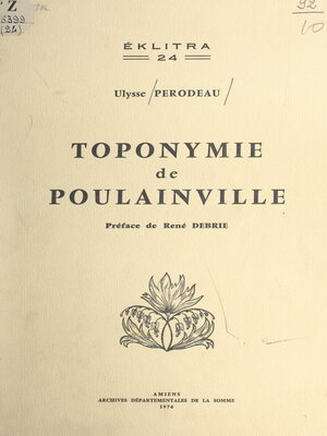 cover image of Toponymie de Poulainville